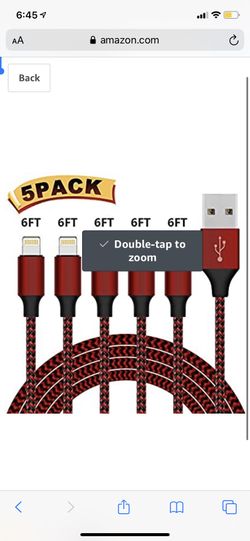 iPhone Charger,YEFOOT MFi Certified Lightning Cable 5PACK 6FT Nylon Woven USB Charging Cable with Metal Connector Compatible iPhone 11/Pro/Xs Max/X/8