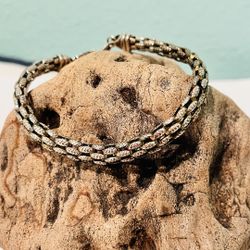 Oxidized 925 Silver Bracelet 