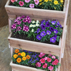 Handbuilt Cedar 3 Tier Vertical Planter Boxes