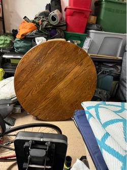 Oak pedestal table, needs work