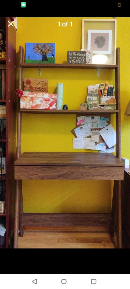 Ladder Desk With Shelves And Drawer