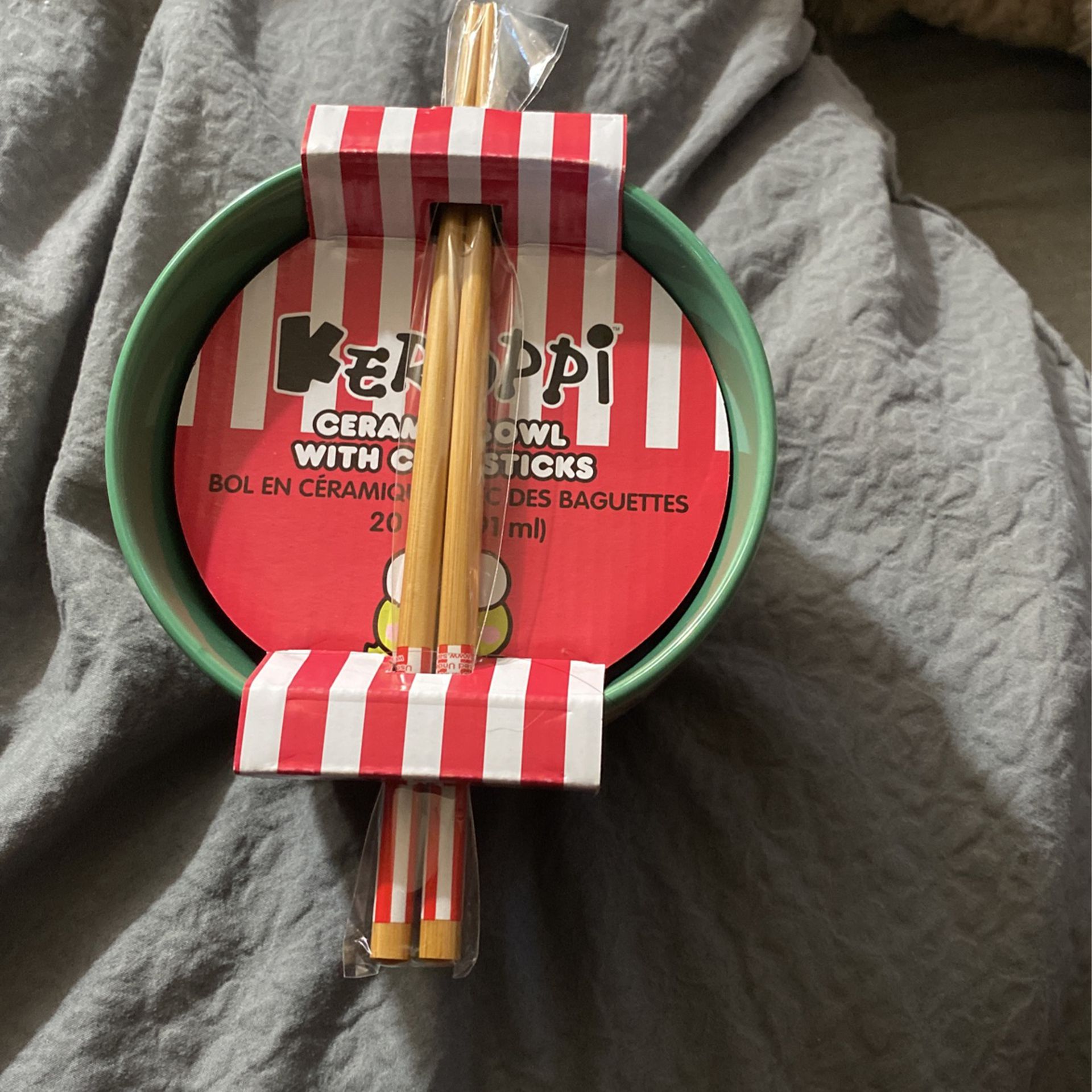 Keroppi Bowl With Chopsticks