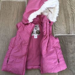 6-9 months warm vest and jacket with hoodie for baby girl
