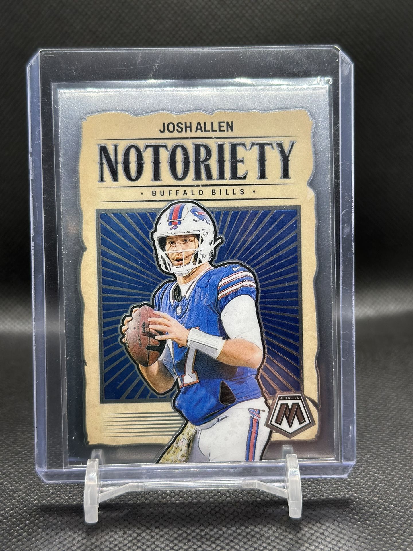 💥Josh Allen - 2024 Panini Mosaic - Notoriety Insert #4 - Buffalo Bills MVP!!