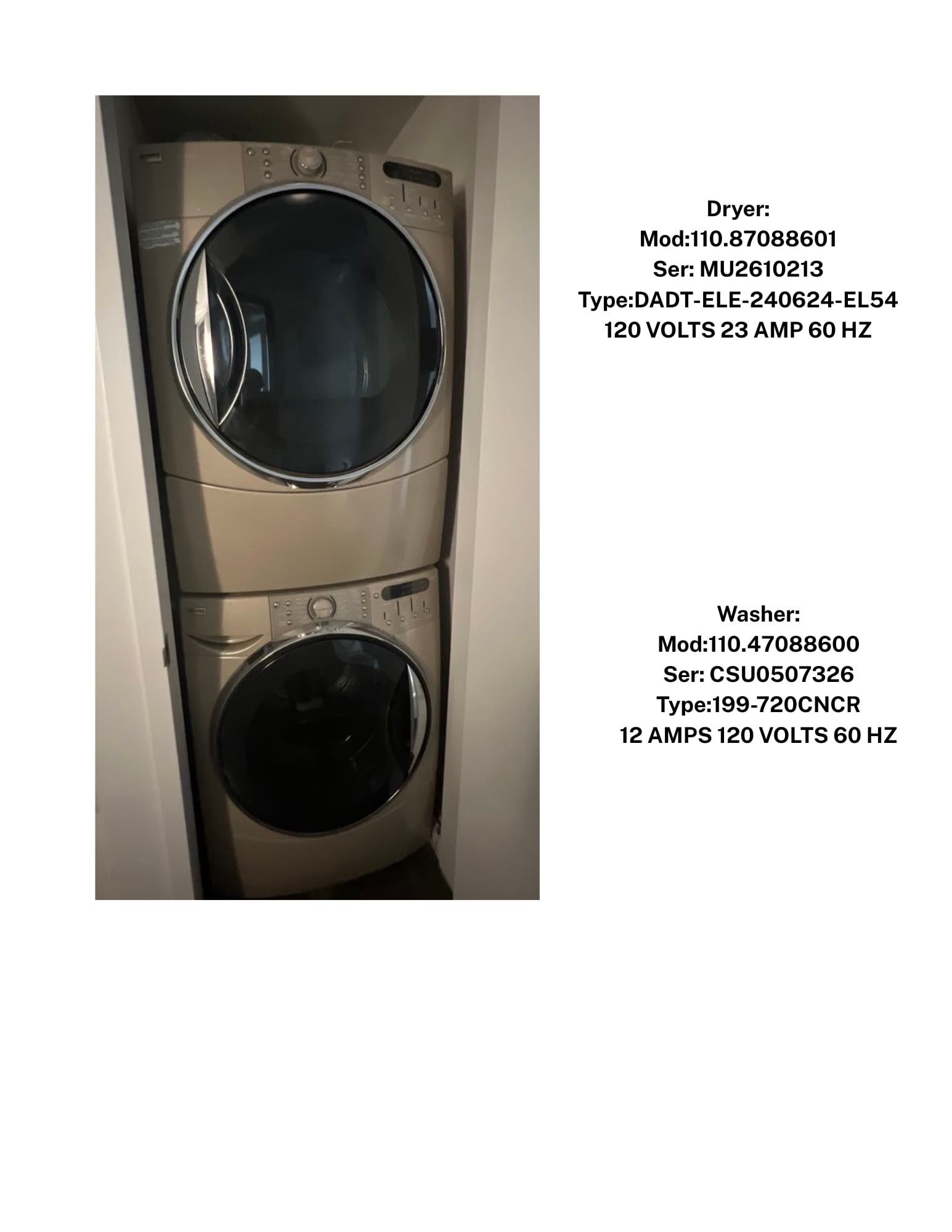 Kenmore Washer/dryer