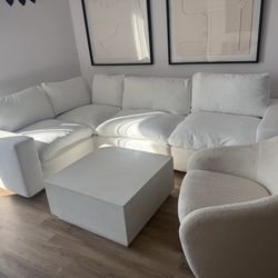 CB2 white coffee table