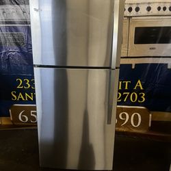 Whirlpool Stainless Steel Top Freezer Refrigerator Apartment Size 