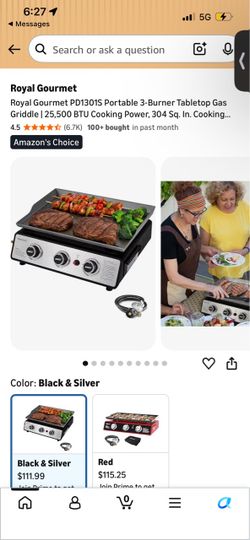 Portable 3-Burner Tabletop/ propane tank