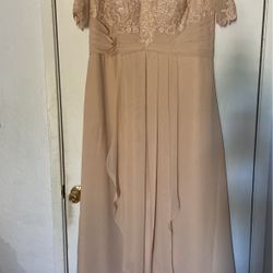 Lace And Chiffon Hi-Lo, Lace Up Back Party/MOB Dress