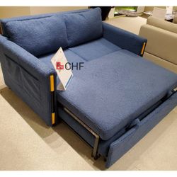 Teddy Velvet Sleeper Loveseat with Dual-Pull Sleeper Design