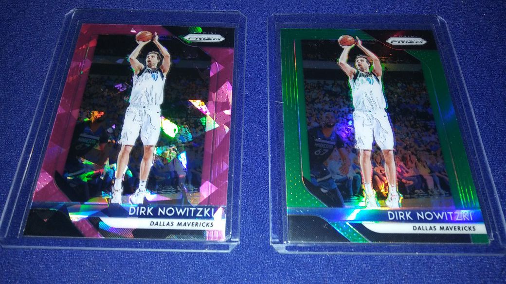 2 Dirk Nowitzki green and pink refractors $5 takes both