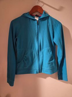 Girls blue Patagonia zip up, size XL