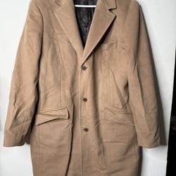 J.Crew Outercoats Topcoat Size 44R Brown Cashmere Wool Blend