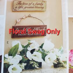 Home Interiors New White Tulip Swag Faux Flowers Artificial 