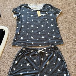 Women’s Short Sleeve Pajama Short Set Size Large
