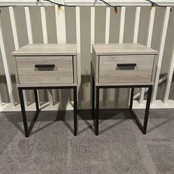 2 Neutral Colored Side Tables