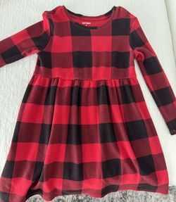 Christmas Buffalo check long sleeve 5T dress