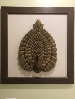 Big Carved Wood Peacock Wall Decor 3ft X 3ft