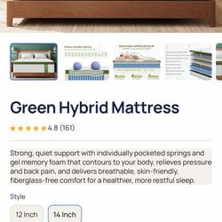 Mattress 14 Inch Queen 159 King 199