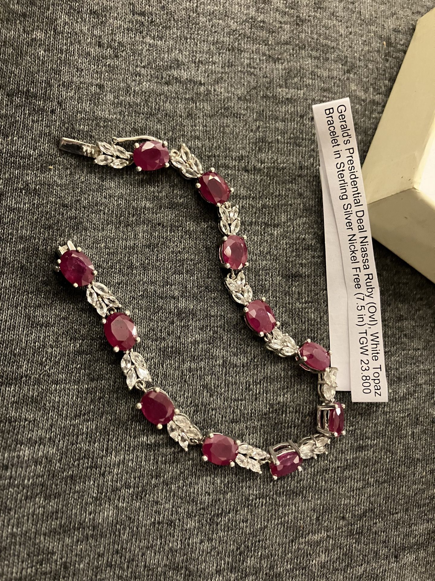 Silver Bracelet With Rubies