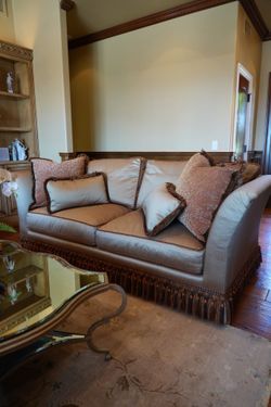 Silk Couch Set (pair of 2 with matching throw pillows)