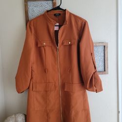 Privy Copper Zipper Cardigan Sz M