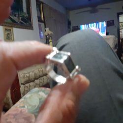 14 K T  Diamond Ring. White Gold Blue  Diamond  Orillinar