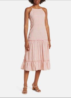 Nanette Lepore Gingham Tiered Midi Dress