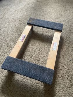 Carpet-Covered Wood Speaker Stand Pair