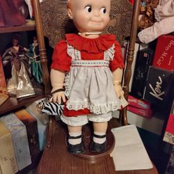 Large Antique Cupid Doll Perfect With stand