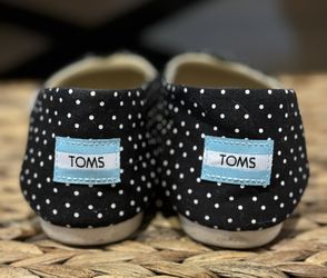 TOMS Belmont Loafer Shoes Black and White Polka Dot