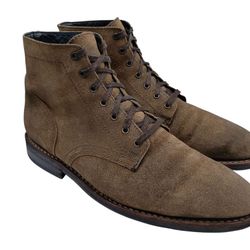 THURSDAY 'President' Boots Mens 10.5 M Brown Suede Leather Mid Dress Shoes $200