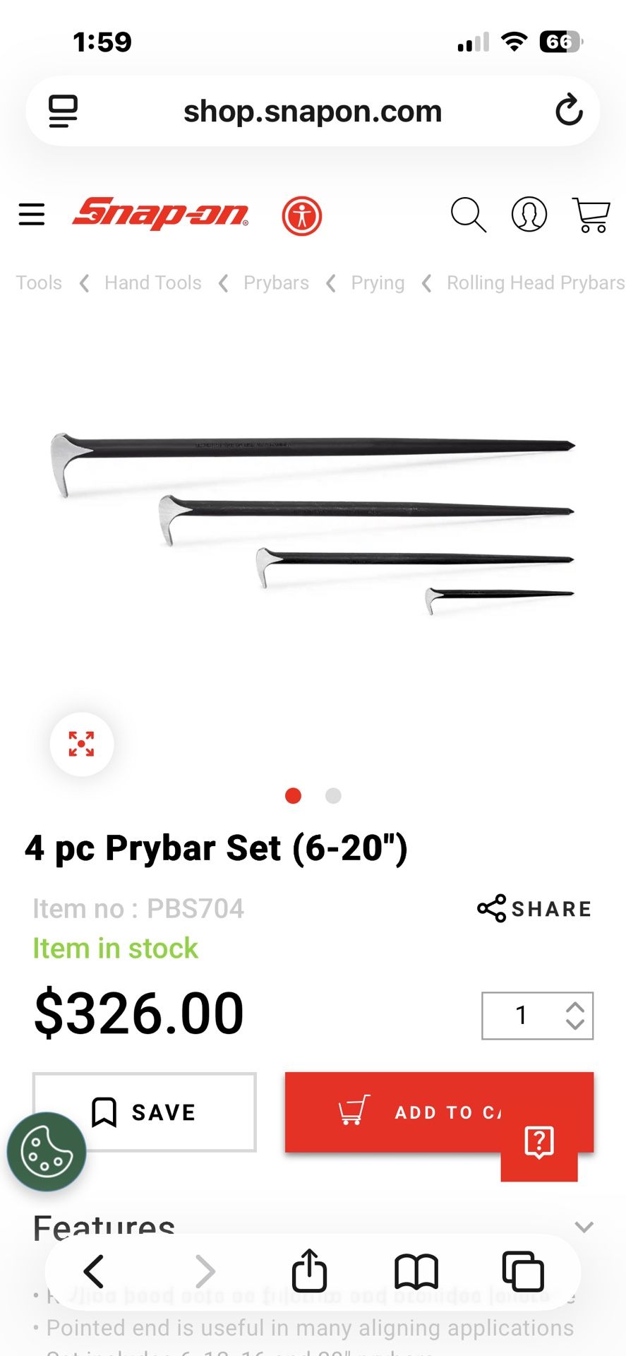 Snap On Pry Bar