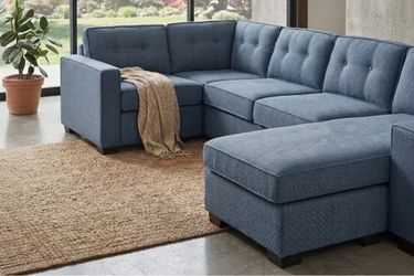 New waffle suede sectional couch / free delivery