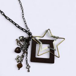 ✨NEW UNIQUE FAIRYCORE WHIMSY GOTH NECKLACE STAR BEADED CHARM PENDANT✨