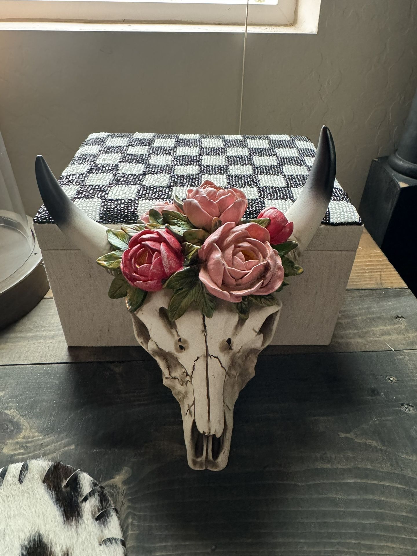 Skull W/ Flowers Wall Decor