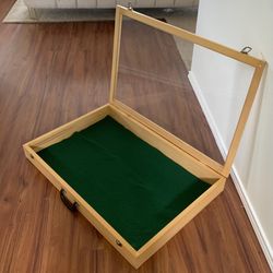 Collectible Toy Or Card Glass & Wood Case - Great For Collection Or Trade Shows 