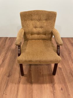 Nice Wood And Fabric Armchair 