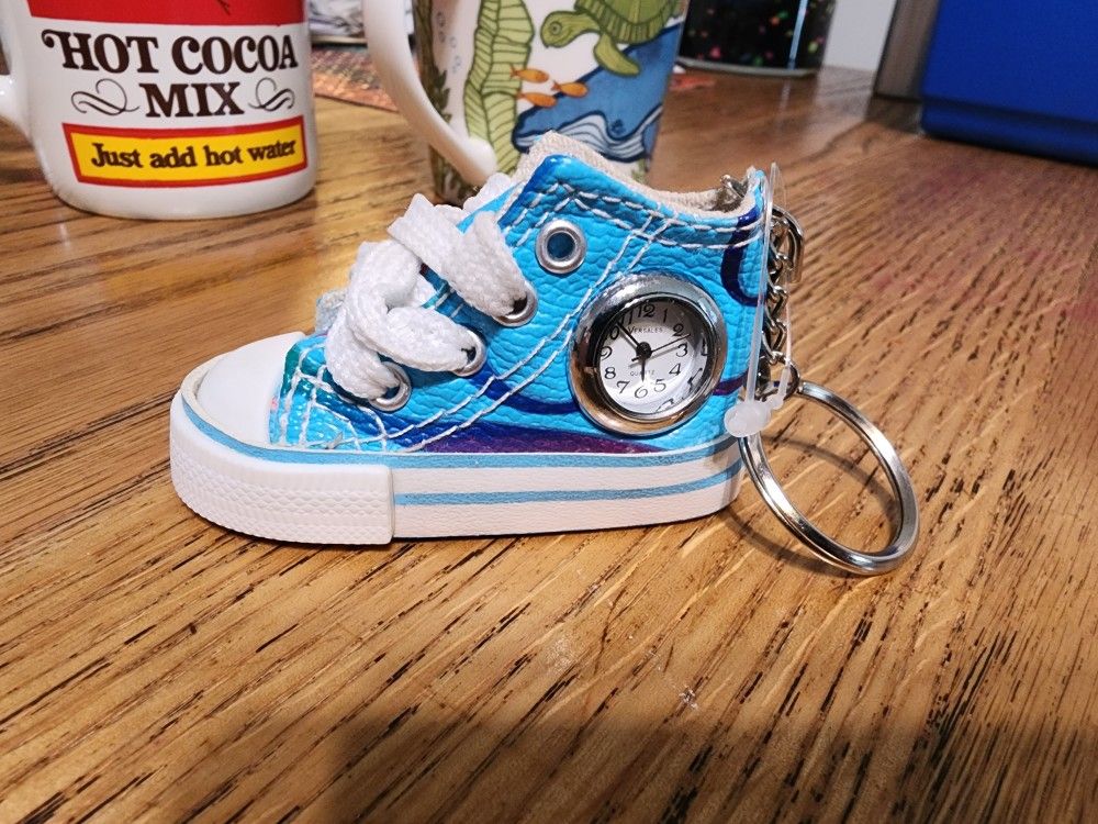 Shoe Keychain with Clock