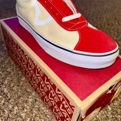 Vans Sport Racing Red Classic White Shoes - 9.5 M 11 W