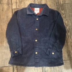 Navy blue corduroy jacket with red lining size 5T