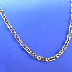 14KT Yellow Gold 20” Flat Mariner Necklace 11.70g 3.7mm 158809