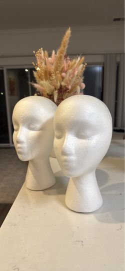 Styrofoam Mannequin Head Stands – Set of 2