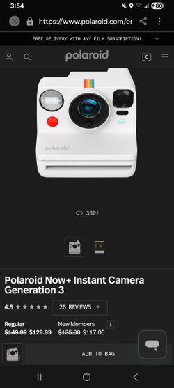 Polaroid Now+ Instant Camera Generation 3 with Film Pack