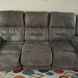fabric reclining sofa With Reclining Love Seat Set