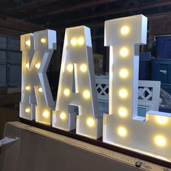 3 ft. tall thick foam board light up letters for PARTY or BACKDROP! A, K, and L available!