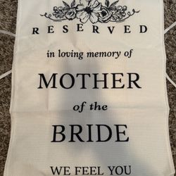 Wedding decor: Reserved Chair Sign For MOB