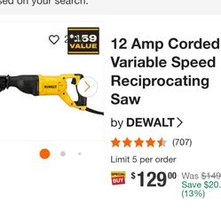 New Dewalt Saw