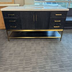 60” Bathroom Vanity In Black 