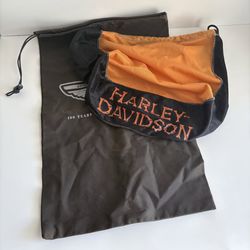 2 Genuine Harley-Davidson Drawstring Bags - 100th Anniversary & Mesh Helmet bag